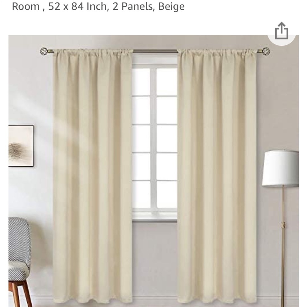 2 Pair of blackout drape panels with rod pocket. 4 total